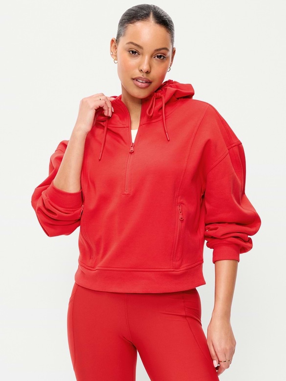 Dynamic Fleece Half-Zip Hoodie Red  Sweatshirt